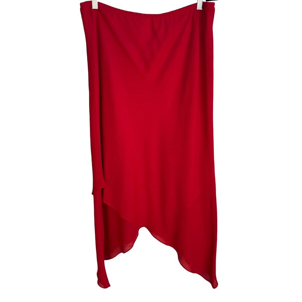 Jessica Howard Flowy Handkerchief Asymmetric Hem Layered Midi Cocktail Skirt 12